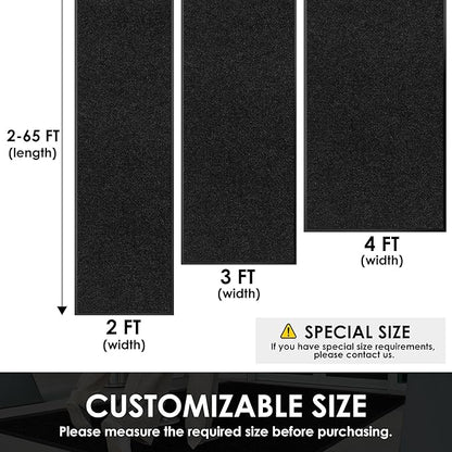 3′ x 47′ Front Door Mat Indoor Outdoor Entrance, Commercial Floor Mat Heavy Duty Dirt Trapper Entryway Doormat, Custom Size Non Slip Rubber Backing Welcome mat, Door Mat for High Traffic Area