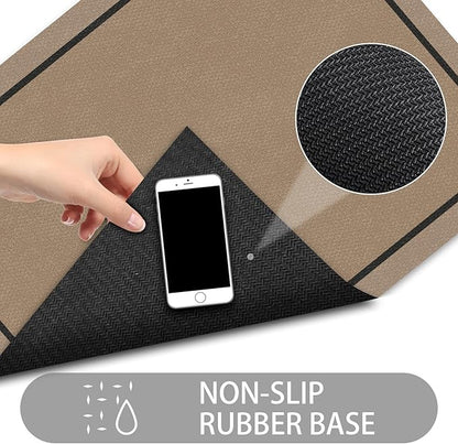 Ultra Thin Door Mat Indoor Entrance, 1/10 in Thin Door Mats for Inside Entry, Non-Slip Rubber Backing Washable Doormat, Fade Resistant, Absorbent, Low Profile Dirt Trapper, 35"X24",Orange