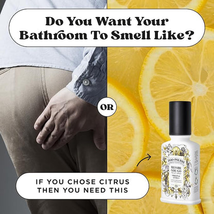 Poo-Pourri Before-You-Go Toilet Spray, Original Citrus, 4 Fl Oz, Up to 200 Uses, Bathroom Odor Deodorizer, Plant-Based with Essential Oils, for Home or Work, Lemon, Bergamot and Lemongrass Scent