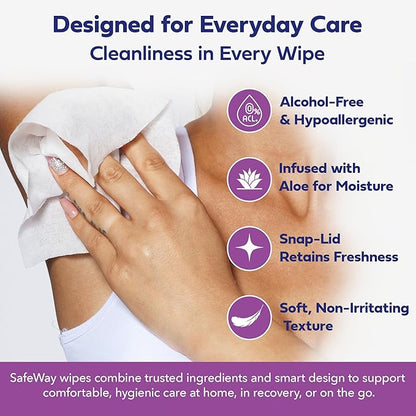 SAFEWAY Adult Wipes Disposable — Multi-Purpose Wipes, Alcohol-Free, Preferred by Caregivers for Seniors & Incontinence Solution, Aloe-Infused, Gentle for Delicate Skin — Extra Large, 24 Pack 1200 pcs.