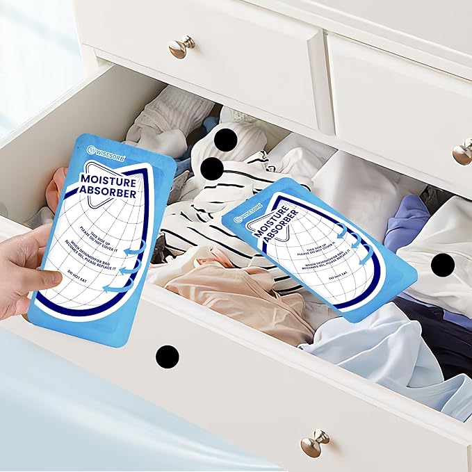 25 Gram Moisture Absorbers, 20 Packs Dehumidifier Bags for Bathrooms, Basements, Rvs, Humidity Packets for Closet