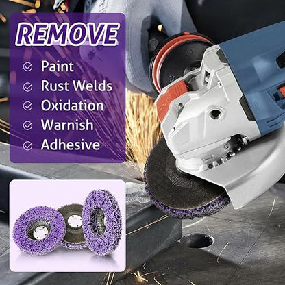 WICHEMI 10 Pack 4'' x 5/8'' Strip Discs Rust Remover Paint Stripping Wheel for Angle Grinder, Quick Abrasive Discs Rust Oxidation Surface Cleaning