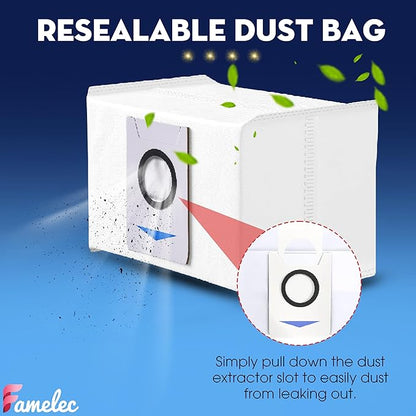 Upgrade Parts & Accessories for Ecovacs Deebot X1 Omni Robot Vacuum and Mop Combo-5000Pa Suction and X1 Turbo Vacuum Cleaner, 1 Main Brush, 6 Side Brushs, 4 Filters, 4 Mop Cloths, 4 Dust Bags