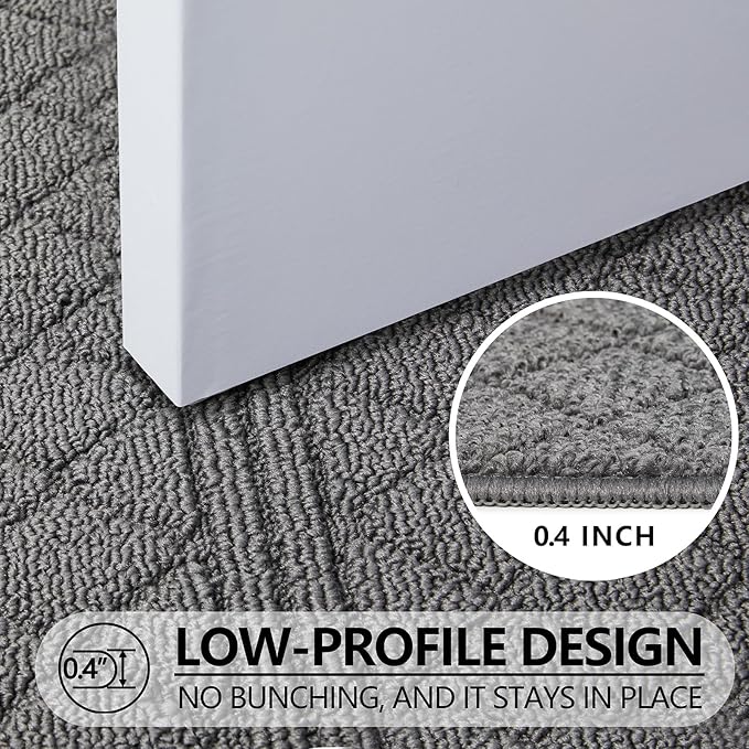 REFETONE Indoor Doormat, Front Back Door Mat 32"x40" Absorbent Rubber Backing Non Slip Door Mats, Low-Profile Resist Dirt Entrance Rugs, Machine Washable Door Rug Inside Floor Mat for Entryway, Grey