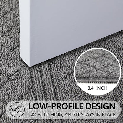 REFETONE Indoor Doormat, Front Back Door Mat 32"x40" Absorbent Rubber Backing Non Slip Door Mats, Low-Profile Resist Dirt Entrance Rugs, Machine Washable Door Rug Inside Floor Mat for Entryway, Grey