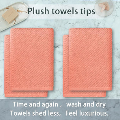 VOOVA & MOVAS Large Bath Towels, 4 Pack 30" x 56" - 100% Cotton | Quick Dry | Light Weight | Thick | Soft | Absorbent, Luxury Shower Towel for Bathroom, Towel Gift Set, Coral Pink
