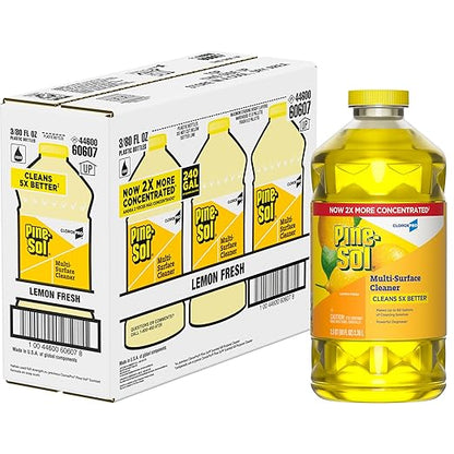 Pine-Sol Multi-Surface Cleaner, CLOROXPro, 2x Concentrated Formula, Lemon Fresh, 80 Fl Oz, Pack of 3