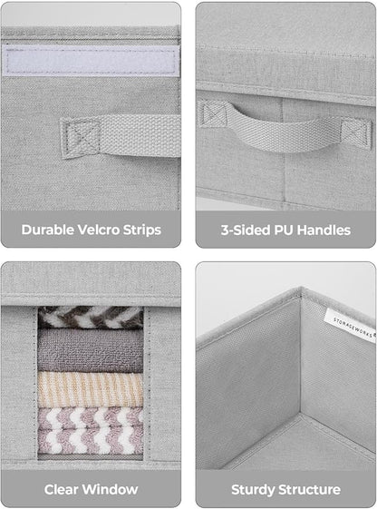 StorageWorks 2-Pack Large Under Bed Storage Bins with Lids, Underbed Storage Containers with Handles and Label Holder, Closet Organizer for Clothes, Blankets, Sweater
