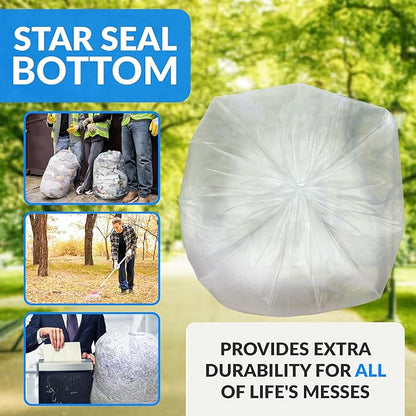 Reli. Premium 50 Gallon Trash Bags | 200 Count | Made in USA | Heavy Duty | Bulk | SuperValue | Clear Multi-Use Garbage Bags