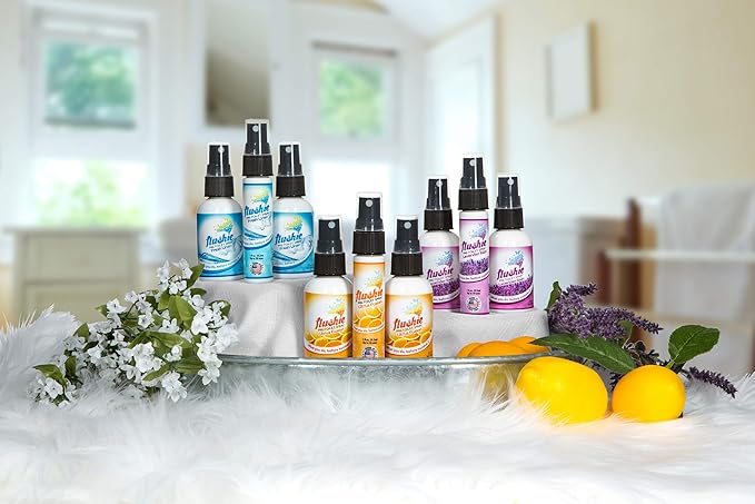 Flushie Pre-Toilet Spray for Poop Travel Size Toiletries Bathroom Deodorizer Traveling Essentials Odor Eliminator (Lavender, 2oz 4pack)