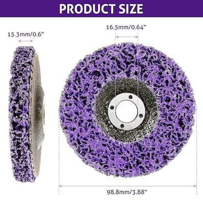 WICHEMI 10 Pack 4'' x 5/8'' Strip Discs Rust Remover Paint Stripping Wheel for Angle Grinder, Quick Abrasive Discs Rust Oxidation Surface Cleaning