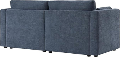 CHITA Small Modular Sectional Fabric Sofa Set, Extra Comfty Loveseat Cloud Couch, FSC Certified Modular Sectional Couch for Living Room, 78 inch Width,2 Seat Modular Sofa, Blue