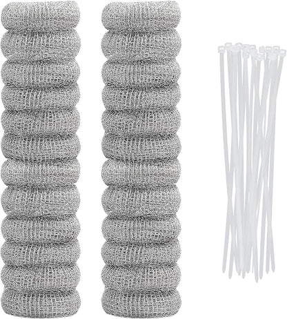 24PCS Lint Traps for Washing Machine, Stainless Steel Mesh Snare Trap Washer Hose Lint Catcher Laundry Mesh Washer Hose Filter with 24 PCS Cable Ties
