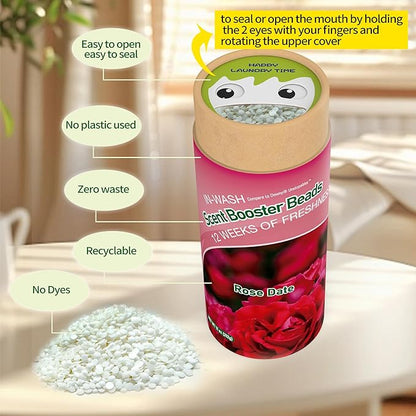 DR.EASY Laundry Scent Boosters 312g,Rose Date Scent Boosters for Washer，Bulk Laundry Booster Beads and fabric scent booster，Fresh Scented Clothes fo 12 Weeks
