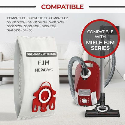 FJM Vacuum Cleaner Bags for Miele - 20 Pack - HEPA AirClean 3D Dust Bags – Fits Compact C1, C2, Complete C1