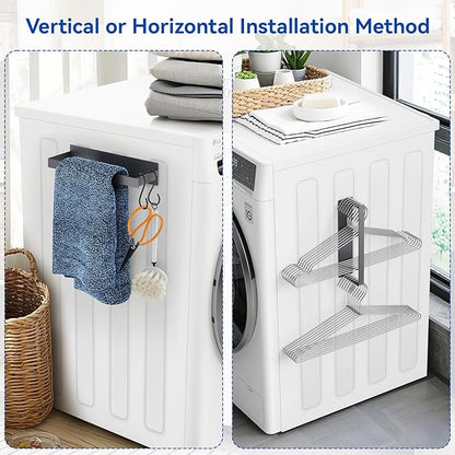 Magnetic Dryer Ball Holder and Magnetic Hanger Holder for Laundry Room Organization and Storage, Magnetic Lint Bin for Laundry Room, Iron Basket Dryer Ball Container for Laundry Room Storage (Gray)