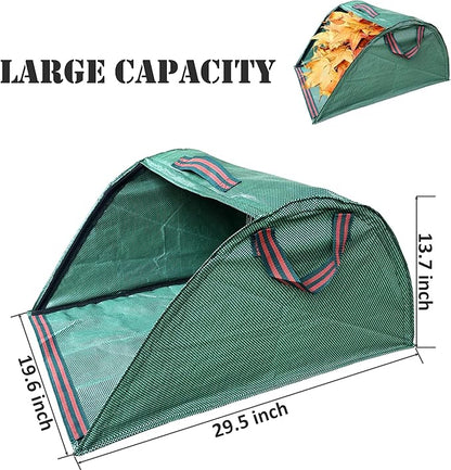 Mobile Trash Bag Holder Outdoor Lawn Leaf Bag Holder with Leaf Chute Metal Rake & 15 Count 39 Gallon Drawstring Trash Bags | Holds 35-65 Gallon Leaf Bags for Leaves Weeding Camping Party