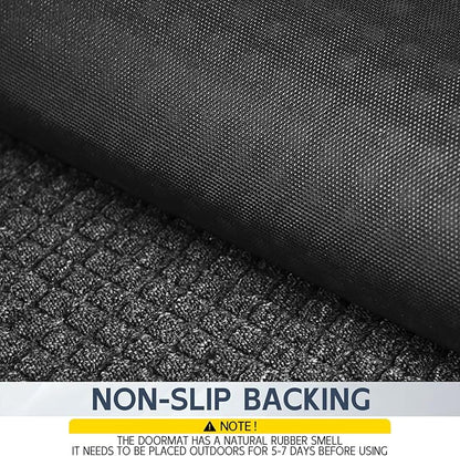 Indoor Outdoor Front Door Mats, 48" x 36" Rubber Backing Non Slip Durable Welcome Floor Mats for Patio, Garage Entrance, Stain and Fade Resistant Commercial Doormats for High Traffic
