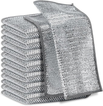 5Pcs Non Scratch Wire Dishcloth, Multipurpose Wire Dishwashing Rags, Steel Metal Wire Cloth Mesh Miracle Cleaning Cloths for Kitchen, Dishes