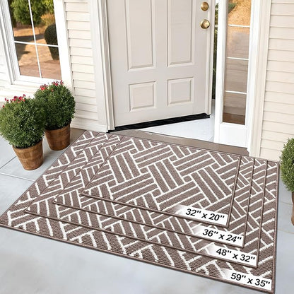 OLANLY Indoor Door Mat, 48x32 Inch, Dirt Resistant and Absorbent, Non-Slip Rubber Backing Floor Mats, Easy Clean Low-Profile Doormat for Entryway, Front Door, and Inside Entrance, Brown