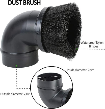 2 1/2 inch Attachments & Accessories 2.5 Wet Dry Vac - Extension Wands, Floor Brush, Dust Brush, Crevice Tool, Utility Nozzle, Compatible with Shop Vac - 6-Pack Attachments
