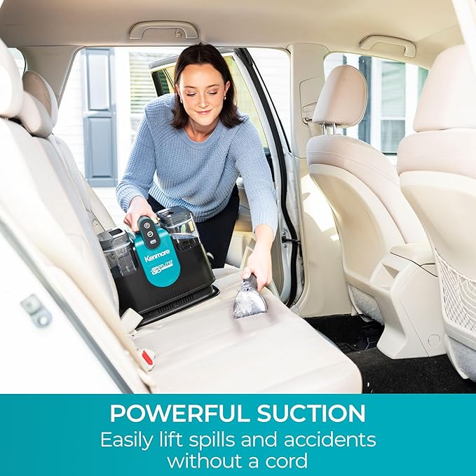 Kenmore KW1090 SpotLite Go 24V Cordless Brushless Portable Carpet Spot Cleaner, 16Kpa Power Suction, 55Mins Runtime with Hose Cleaning Tool for Pets, Area Rugs & Couches