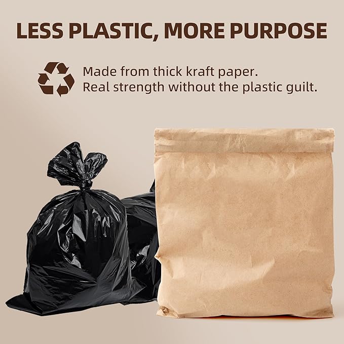 (20-Pack) Calvana Super Strong Compactor Bags, Heavy-Duty Kitchen Paper Trash Bags with Leak Proof Plastic Liner, Reinforced Bottom, Fits GE Model Compactors with Rectangular Containers