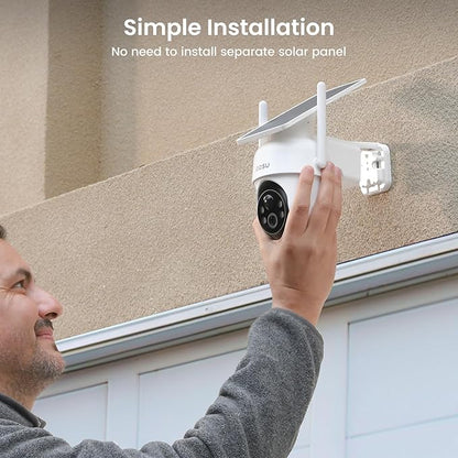 aosu Security Cameras Outdoor Wireless, 2 Cam-Kit, No Subscription, Solar-Powered, Home Security Cameras System with 360° Pan & Tilt, Auto Tracking, 2K Color Night Vision, Easy Setup, 2.4 & 5GHz WiFi