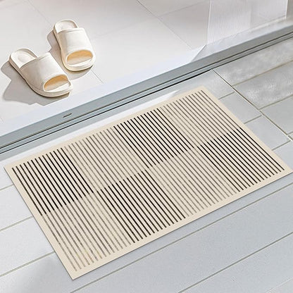 Ultra Thin Door Mat Indoor Entrance, 1/10 in Thin Door Mats for Inside Entry, Non-Slip Rubber Backing Washable Doormat, Fade Resistant, Absorbent, Low Profile Dirt Trapper, 35"X24"
