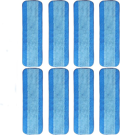 8 Pack Microfiber Cleaning Pads for Bona Mop, Reusable Microfiber Mop Pads for 18 Inch Mop, Hardwood & Hard Surface Floors Replacement Cleaning Mop Pads, Machine Washes