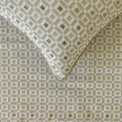 The HomeCentric King/Queen/Twin Grey Decorative Full 68"x18" Bed Runner Without Pillow Cover, Checkered, Beaded, Hand Embroidery Bed Scarf on Velvet Fabric - The Brick Effect