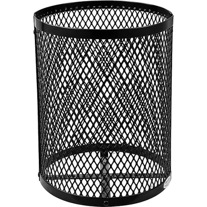 Global Industrial 36 Gallon Outdoor Steel Trash Can with Dome Lid, Plastic Liner and Anchor Kit Included, 23-1/2" Diameter x 40" H, Powder Coat Finish, Unassembled, Black