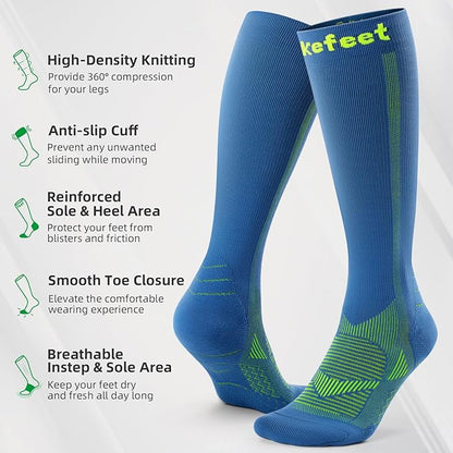 Compression Socks for Women Men 3 Pairs, Compression Stockings, Fragrance Flight Socks for Travelling Sitting