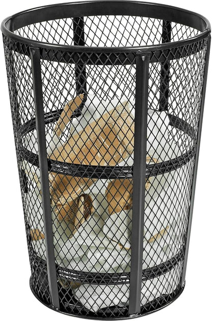 Global Industrial Outdoor Metal Trash Container Black, 48 Gallon