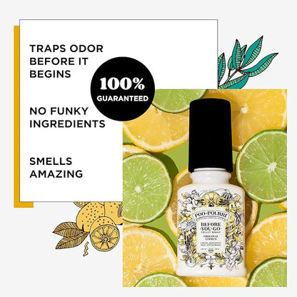 Poo-Pourri Before-you-Go Toilet Spray Bundle, Original Citrus 2 Fl Oz and Original Citrus 1 Fl Oz Pocket Travel Size - Lemon, Bergamot and Lemongrass