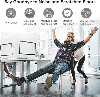 24PCS Upgraded Silicone Chair Leg Floor Protectors for Hardwood Floors, Furniture Sliders for Chair Legs, Felt Bottom Furniture Pads, Anti-Slip Round&Square Cap Covers to Scratch and Reduce Noise