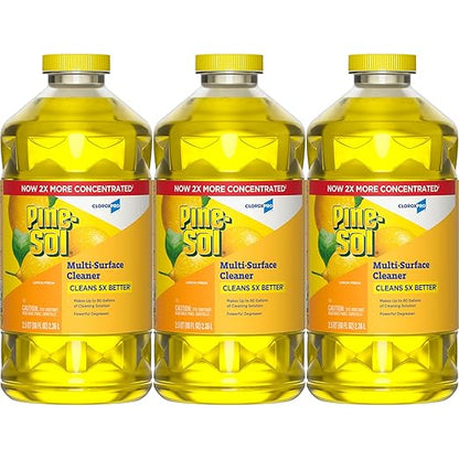 Pine-Sol Multi-Surface Cleaner, CLOROXPro, 2x Concentrated Formula, Lemon Fresh, 80 Fl Oz, Pack of 3