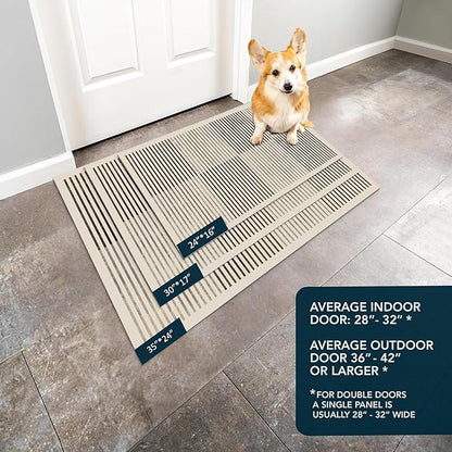 Ultra Thin Door Mat Indoor Entrance, 1/10 in Thin Door Mats for Inside Entry, Non-Slip Rubber Backing Washable Doormat, Fade Resistant, Absorbent, Low Profile Dirt Trapper, 35"X24"