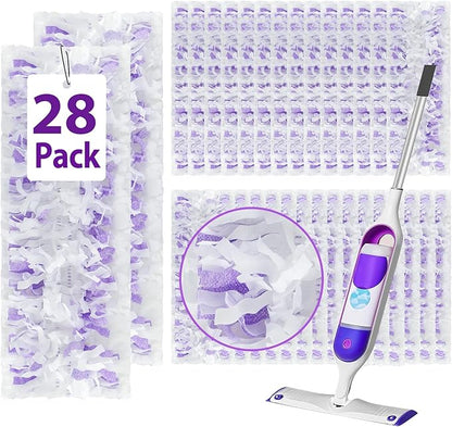 28 Count ‌Disposable Heavy-Duty Power Mop Pads Refills for Swiffer Power Mop ,Replacement Floor Cleaning Refills, Non-Washable & Unscented, Compatible with Swiffer PowerMop (Quick-Absorb, No Residue)