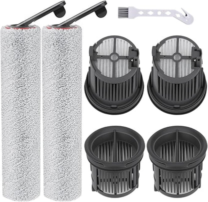 Roller Brush and Filter Replacement Compatible with Dreame H14, H14 Pro Vacuum Cleaner, Replaces Part Include 2 Rollers and 4 Hepa Filters