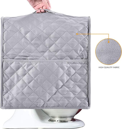 Stand Mixer Cover compatible with Kitchenaid Mixer, Fits All Tilt Head & Bowl Lift Models,Pure Cottot,Fine, Soft, Not Easy to Fade, Not Easy To Pilling (Grey, Fits for 6-8 Quart)