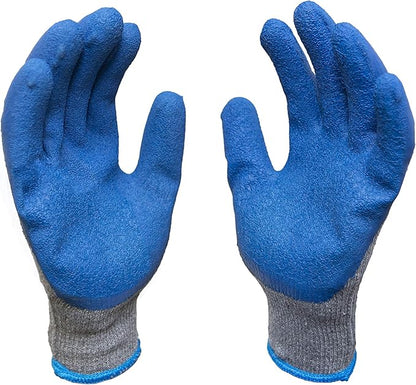 G & F Products - 3100XL-10 120 Pairs X-Large Rubber Latex Double Coated Work Gloves for Construction, gardening gloves, heavy duty Cotton Blend Blue