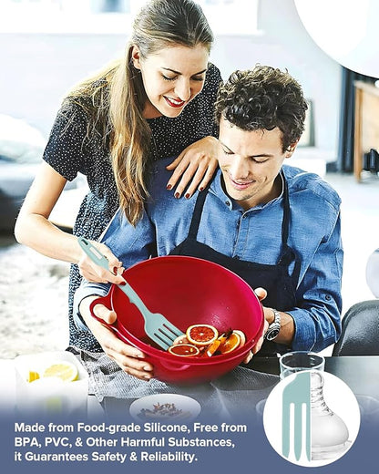 Silicone Flexible Long Handler, 11.6 Inch Heat Resistant Cooking Tool, Non Stick Mixer for Ingredients, Food Mash, Egg Whisk (GT)