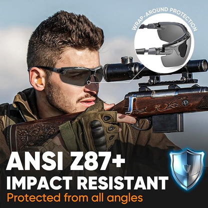 TICONN Anti-Fog Safety Glasses for Men and Women, ANSI Z87.1 Scratch Proof Eye Goggles with Adjustable Arms and UV Protection