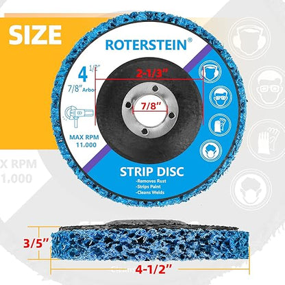 10 Pack Strip Discs Stripping Wheel 4.5 inch for Angle Grinder Clean and Remove Paint Coating Rust Welds Oxidation (4-1/2" x 7/8")