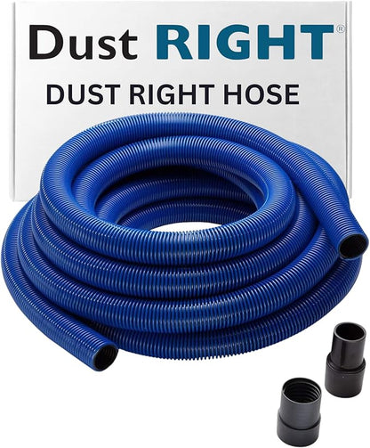 Rockler 40’ Heavy-Duty Shop Vacuum Hose Dust Collector - 1-1/2” Helix Design Shop Vac Hose - Polymer Dust Collection w/Swiveling Ports Prevent Twisting & Tangling - Woodworking Dust Collectors