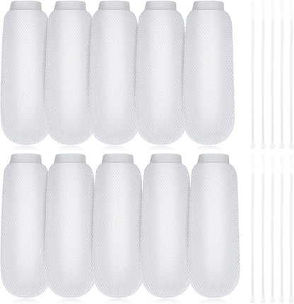 LEIFIDE 10 Pieces Lint Traps for Washing Machine Hose and Cable Ties Set Laundry Lint Catcher Nylon Mesh Trap for Washer Hose Fits Most Washing Machines, White