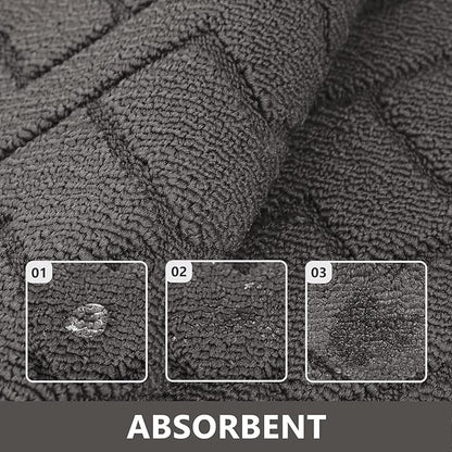 hicorfe Indoor Doormat,Front Back Door Mat Rubber Backing Non Slip Door Mats 20"x59" Absorbent Resist Dirt Entrance Doormat Inside Floor Mats Entryway Washable Low-Profile for Patio,Garden（Grey）