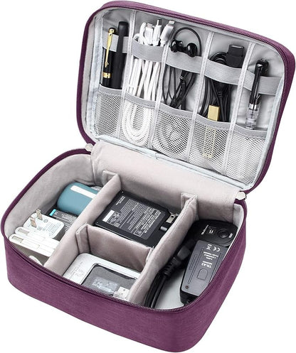 VOCUS Electronics Organizer Travel Cable Organizer Bag for Electronics Accessories, Portable Tech Carring Large Storage Case for Charger, Cord, Power Bank, Hardware