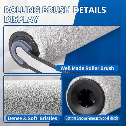 Roller Brush and Filters Replacement Compatible with Tineco iFLOOR 5 Breeze Cordless Vacuum Cleaner,Replacement Parts Include 2 Brush Rollers, 4 Vac Filters